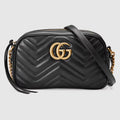 black Gucci GG Marmont Small Matelassé Shoulder Bag