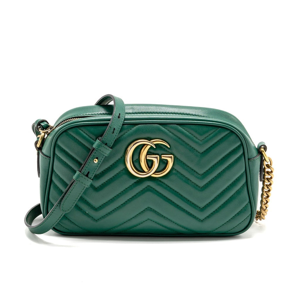 black Gucci GG Marmont Small Matelassé Shoulder Bag