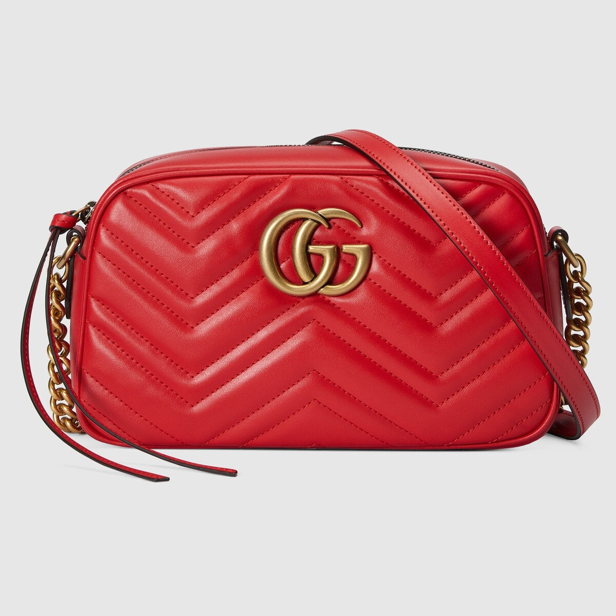 black Gucci GG Marmont Small Matelassé Shoulder Bag